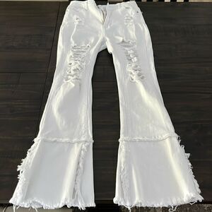 White SHEIN flare jeans